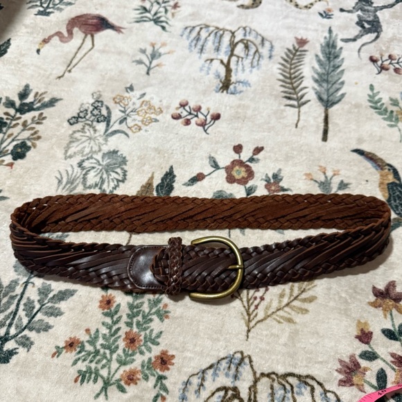 Abercrombie & Fitch Accessories - Abercrombie & Fitch Brown Braided Leather Belt with Brass Ring
